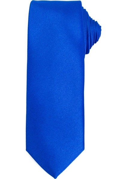 Düz İnce Sax Mavi Erkek Kravat