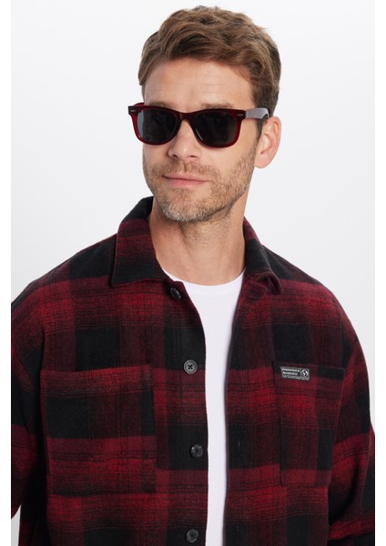 Erkek Relax Fit Rahat Kesim Oduncu Çift Cepli Kareli Yırtmaçlı Kışlık Gömlek