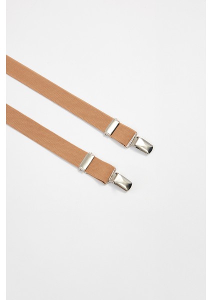 Erkek Düz Ince Kahverengi Pantolon Askısı