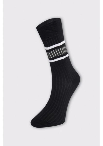 Unisex Çizgili Kolej Tenis Çorabı