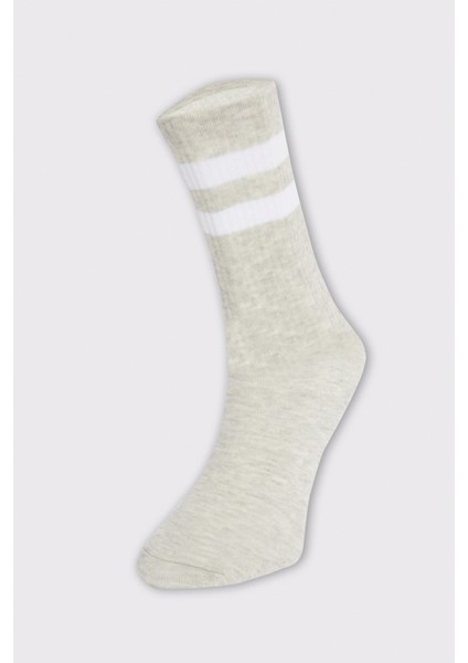 Unisex Çizgili Kolej Tenis Çorabı