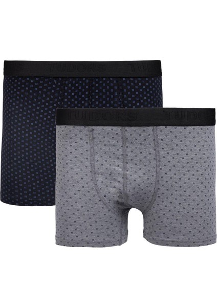 Erkek 2'li Pamuk Likralı Esnek Kumaş Boxer