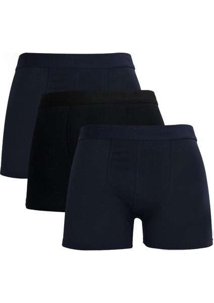 Erkek 3'lü Pamuk Likralı Esnek Kumaş Boxer