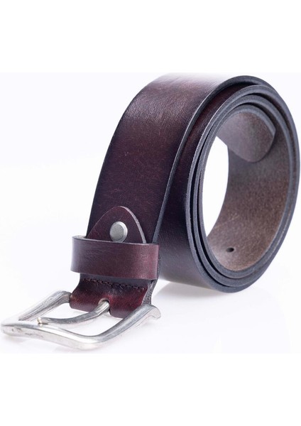 Erkek %100 Hakiki Deri 4 cm Spor Kahverengi Kemer