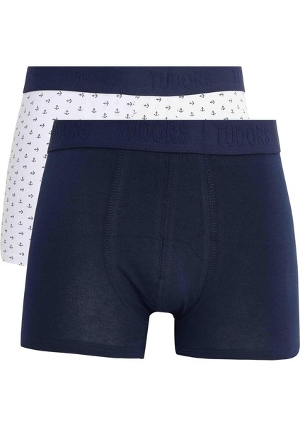 Erkek 2'li Pamuk Likralı Esnek Kumaş Boxer