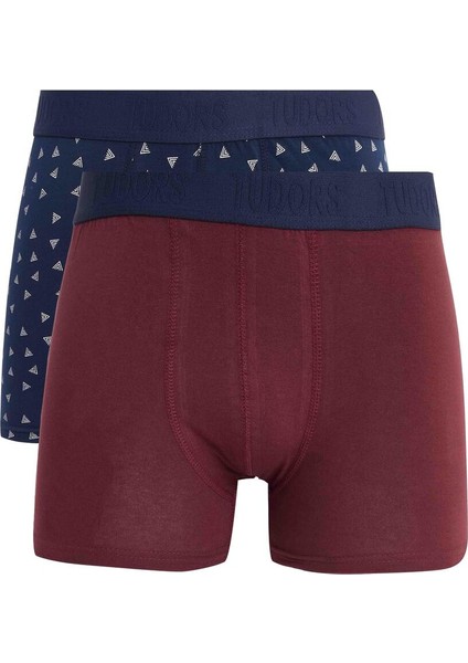 Erkek 2'li Pamuk Likralı Esnek Kumaş Boxer