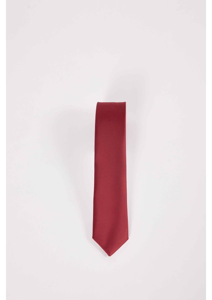 5'li Paket Düz İnce Siyah-Lacivert-Bordo Erkek Kravat