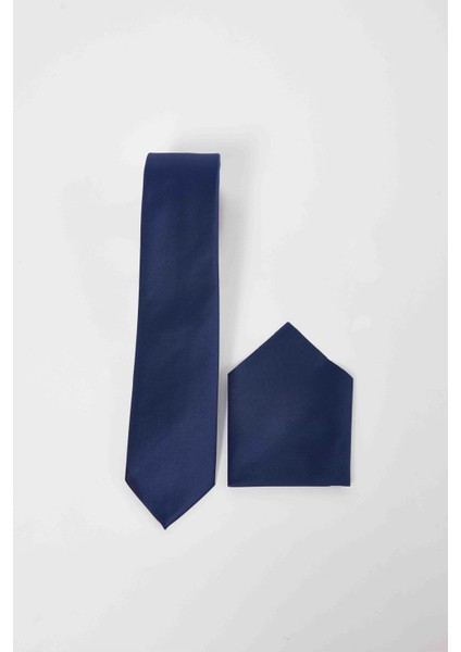 5'li Paket Düz Klasik Cep Mendilli Siyah-Bordo-Lacivert Erkek Kravat