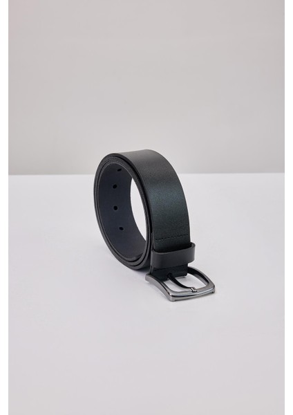 Erkek %100 Hakiki Deri 4 cm Spor Siyah Kemer