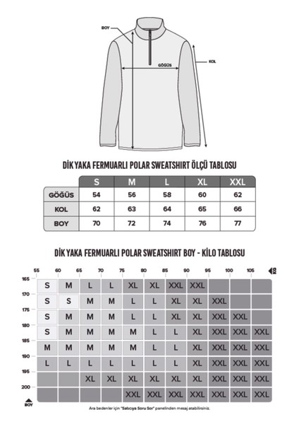 Unisex Standart Fit Anti-pilling Tüylenme Yapmayan Soğuk Geçirmez Füme Dik Bato Yaka Polar Sweatshir