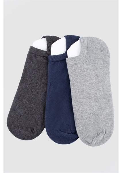 3'lü Düz Kısa Erkek Çorap