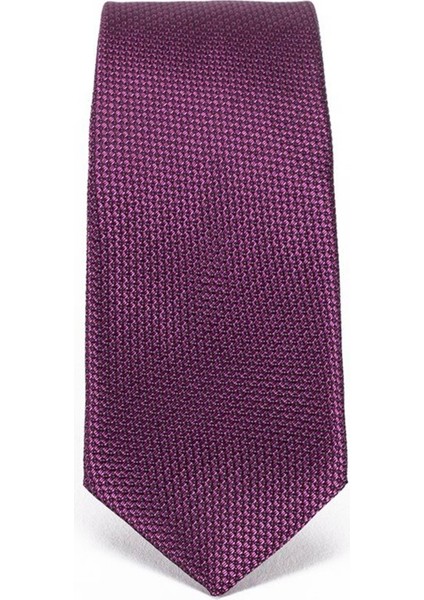 İnce Armürlü Mor Erkek Kravat