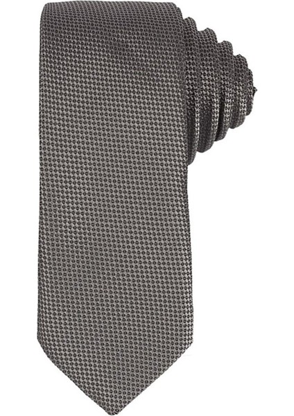 İnce Armürlü Gri Erkek Kravat