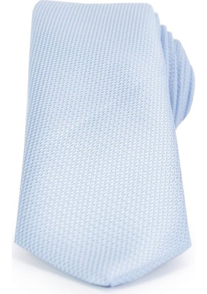 İnce Armürlü Mavi Erkek Kravat