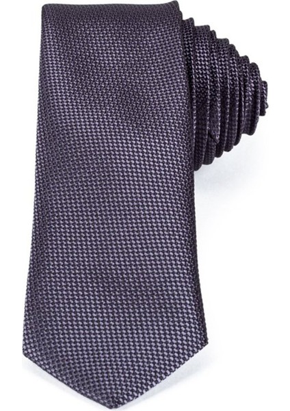 İnce Armürlü Gri Erkek Kravat