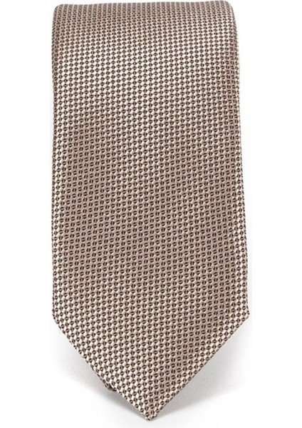 İnce Armürlü Krem Rengi Erkek Kravat