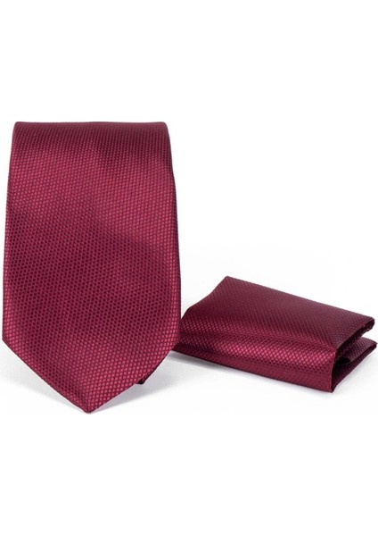 Klasik Armürlü Bordo Kravat
