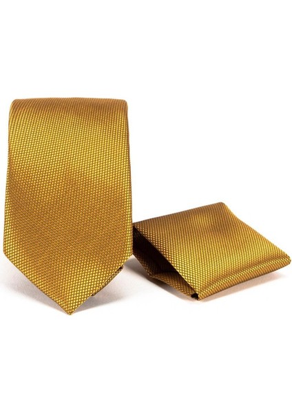 Klasik Mendilli Kendinden Desenli Erkek Kravat