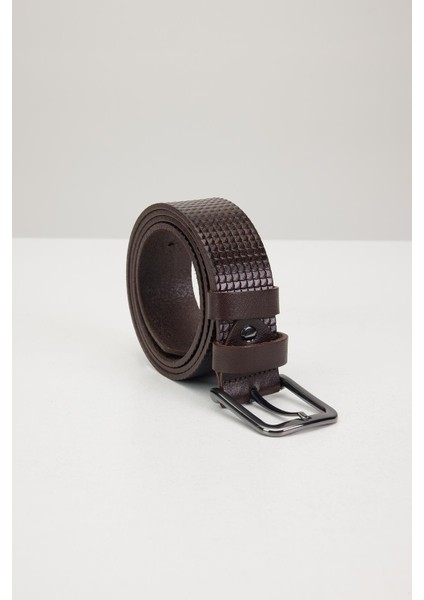 Erkek %100 Hakiki Deri 4 cm Spor Kahverengi Kemer