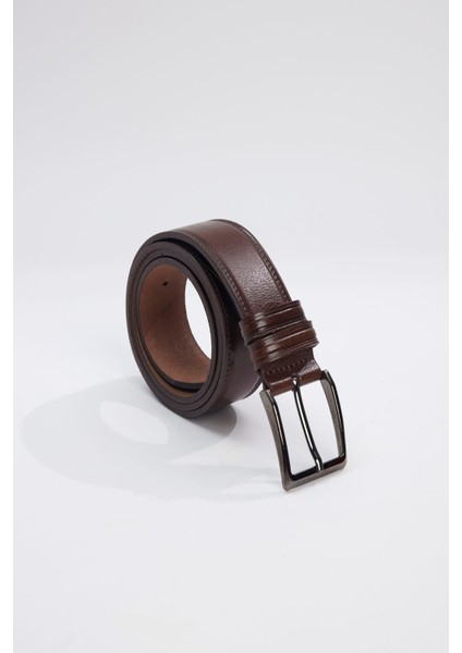 Erkek Deri 3,5 cm Klasik Taba Kemer