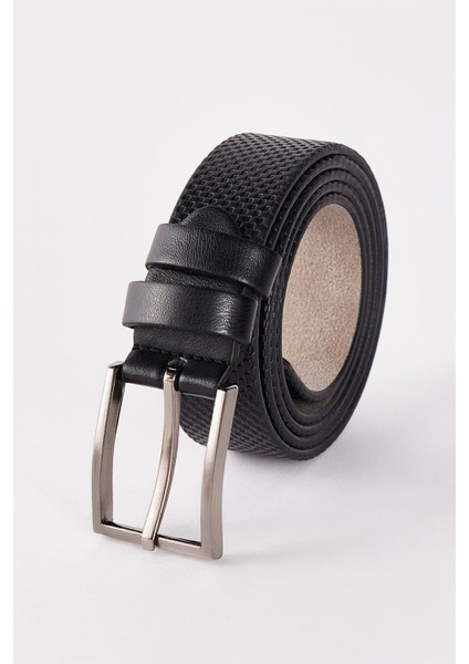 Erkek Deri 3 cm Klasik Siyah Kemer