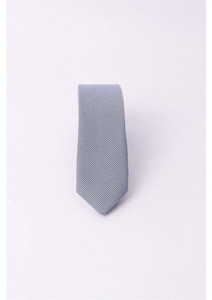 Kendinden Desenli Düz Erkek Mavi Kravat