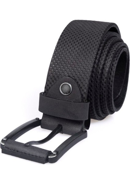 Erkek %100 Hakiki Deri 4 cm Spor Siyah Kemer