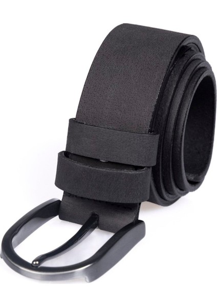 Erkek %100 Hakiki Deri 4 cm Spor Siyah Kemer