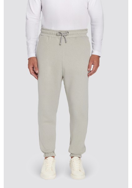 Unisex Relax Fit Rahat Kesim Şardonlu 3 Cepli Lastikli Jogger Paça Taş Renk Eşofman Altı