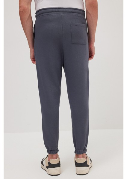 Unisex Relax Fit Rahat Kesim Şardonlu 3 Cepli Lastikli Jogger Paça Gri Eşofman Altı