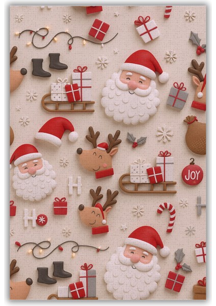 Yılbaşı Halısı Dijital Baskılı Bej Kırmızı Yeni Yıl Halısı Noel Baba Figürlü Halı Yılbaşı Hediyesi fiyatları