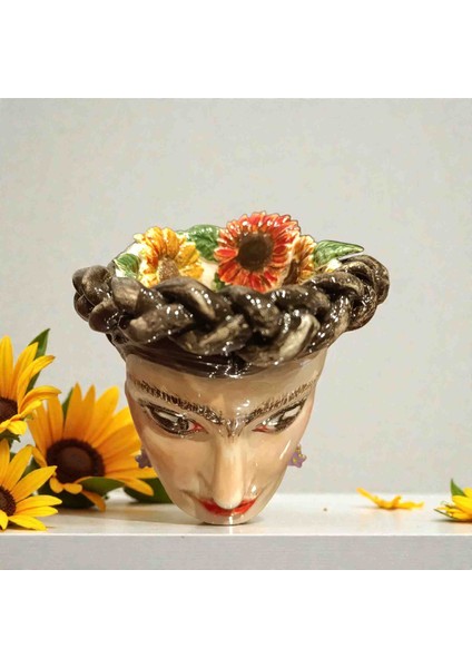 Özel Tasarım,dünyada Benzeri Olmayan El Yapımı Seramik Frida Kahlo 400ML Kupa Bardak Hediye Paketi Yapılmaktadır fırsatları