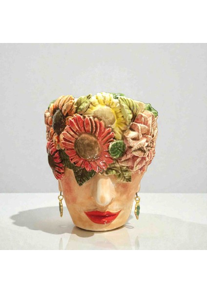 Özel Tasarım,dünyada Benzeri Olmayan El Yapımı Seramik Frida Kahlo 400ML Kupa Bardak Hediye Paketi Yapılmaktadır