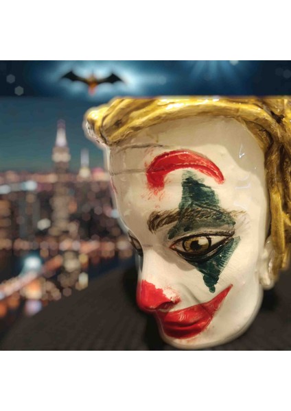 Özel Tasarım El Yapımı Seramik Joker Face Surat Kupa Bardak modelleri