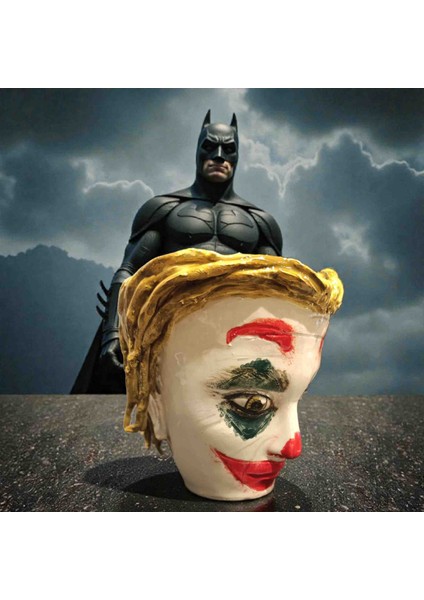 Özel Tasarım El Yapımı Seramik Joker Face Surat Kupa Bardak