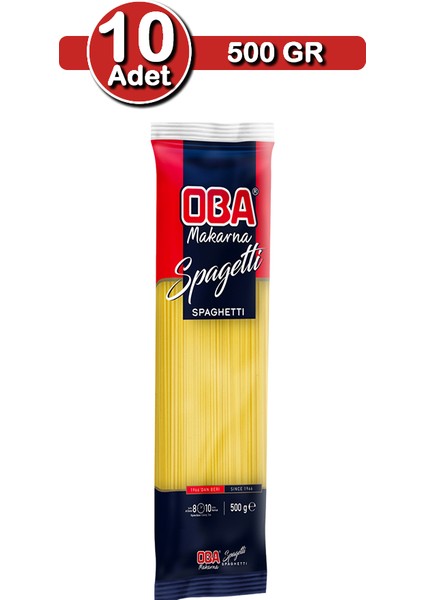 Spagetti Makarna 500 G x 10 Adet | Uzun Süreli Stok Paketi
