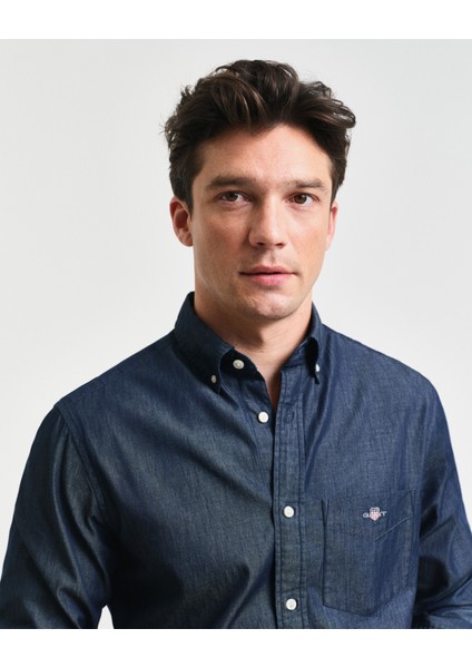 Erkek Lacivert Regular Fit Düğmeli Yaka Gömlek 3000400.989 indirimleri