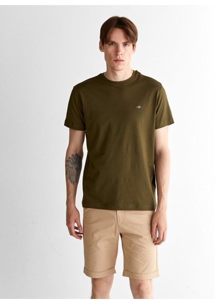 Erkek Yeşil Regular Fit Bisiklet Yaka T-Shirt 2325167T.301