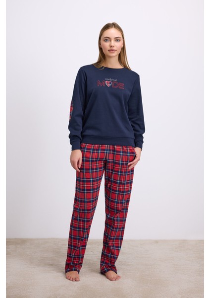 Kadın Uzun Kol Sweatshirt Pijama Takımı 11579