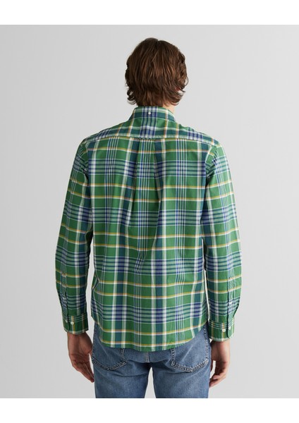 Erkek Yeşil Regular Fit Düğmeli Yaka Çizgili Gömlek 3250212.338 fiyatları