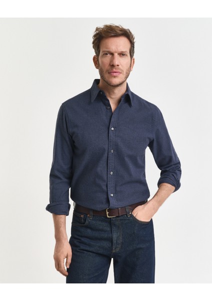 Erkek Beyaz Regular Fit Bisiklet Yaka Gömlek 3250227.901