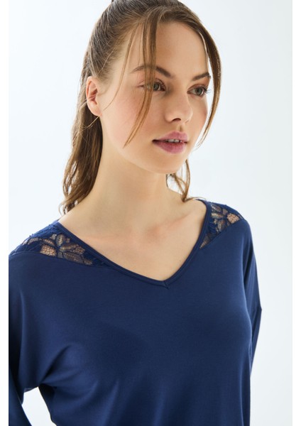 11499 Kadın Uzun Kol T-Shirt ve Pantolon Pijama Takımı modelleri