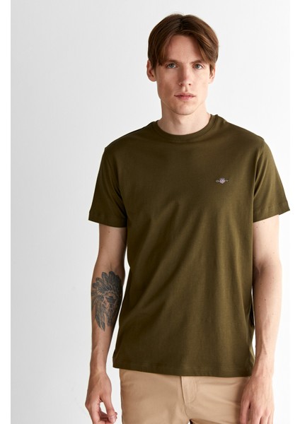 Erkek Yeşil Regular Fit Bisiklet Yaka T-Shirt 2325167T.301 fırsatları