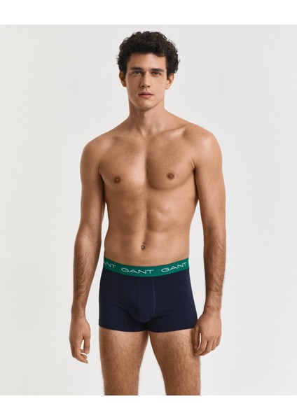 Erkek Yeşil Slim Fit Logolu 3'lü Boxer 902513003.322