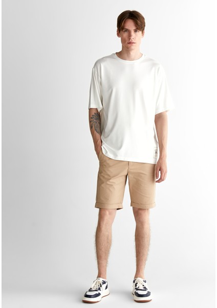 Erkek Krem Relaxed Fit Bisiklet Yaka Logolu T-Shirt 2325124T.113 modelleri