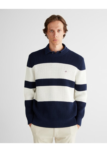 Erkek Lacivert Relaxed Fit Bisiklet Yaka Triko 8925350T.433