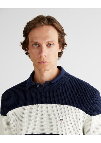 Erkek Lacivert Relaxed Fit Bisiklet Yaka Triko 8925350T.433 fırsatları