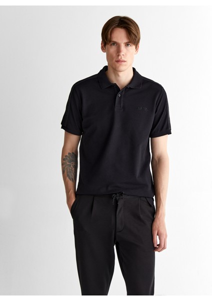 Erkek Siyah Regular Fit Logolu Polo 2425122T.5