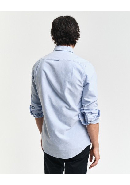 Erkek Mavi Slim Fit Klasik Yaka Oxford Gömlek 3000202.455 modelleri