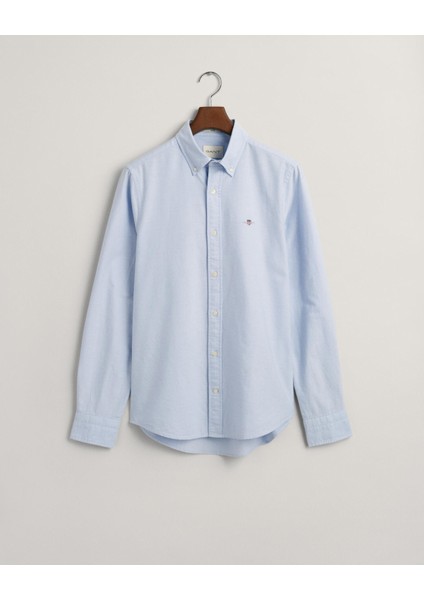 Erkek Mavi Slim Fit Klasik Yaka Oxford Gömlek 3000202.455 fırsatları